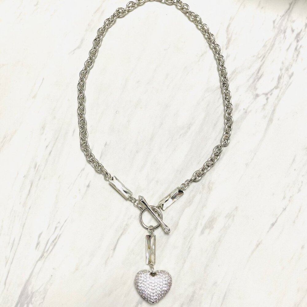 Anita K CZ Pave Crystal Heart Pendant
